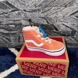 Vans Kids High-Top Sneakers - Orange and White